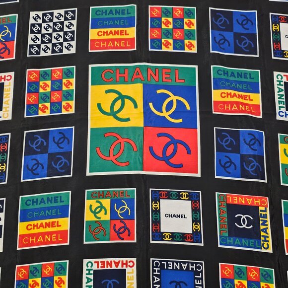 Vintage CHANEL CC Squares Scarf - Picture 1 of 7